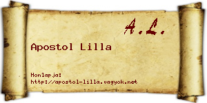 Apostol Lilla névjegykártya